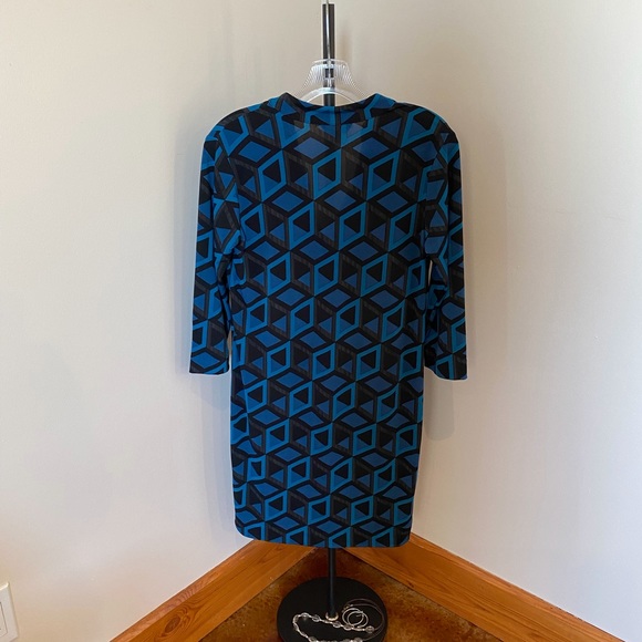 Banana Republic Turquoise/Black Geometric Dress XS - Picture 3 of 11